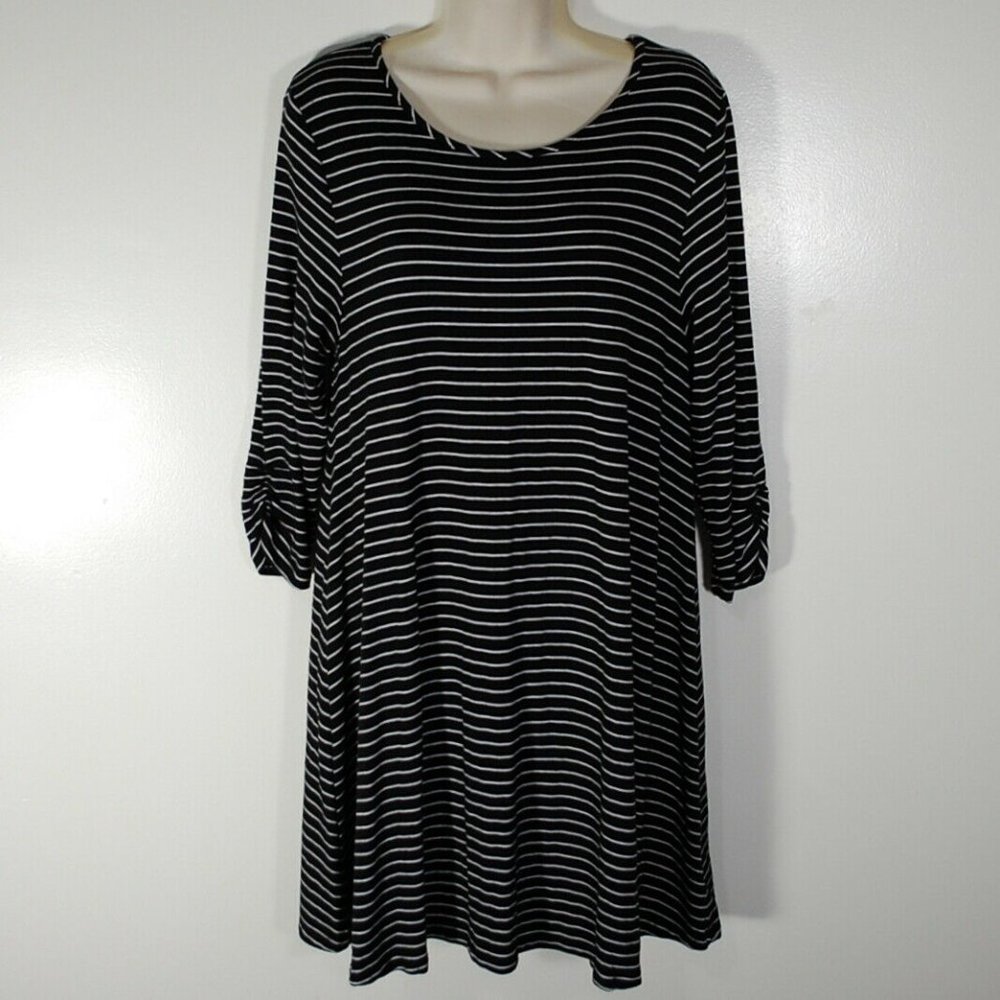 Garnet Hill Striped French Terry A-line Tunic - Picture 2 of 5